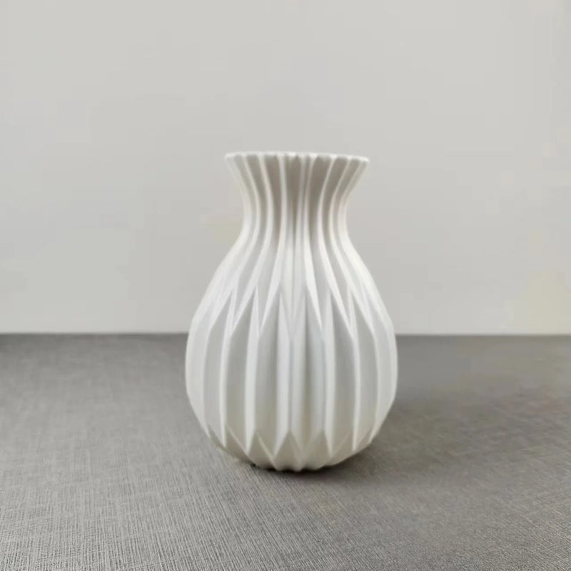 Vaso de Plástico Estilo Cerâmica para Decoração Moderna Minimalista